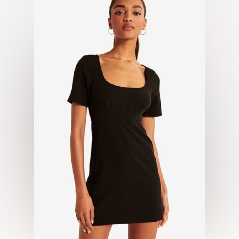 Abercrombie & Fitch Black Square-Neck Mini Dress